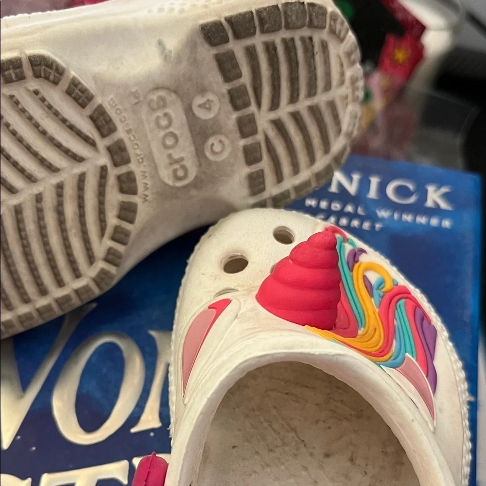 Unicorn Kids Clogs - Pink and White Size C4